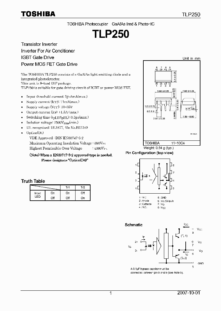 TLP250TP1F_2204984.PDF Datasheet