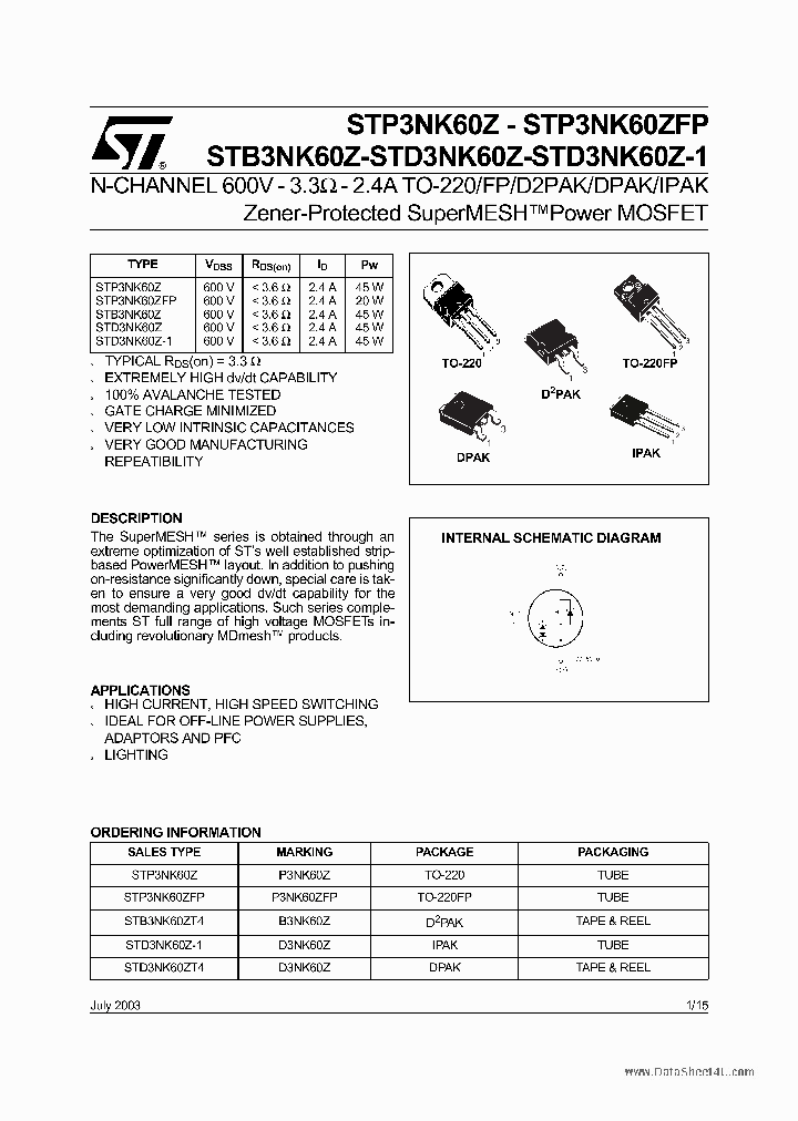 STP3NK60Z_2218991.PDF Datasheet