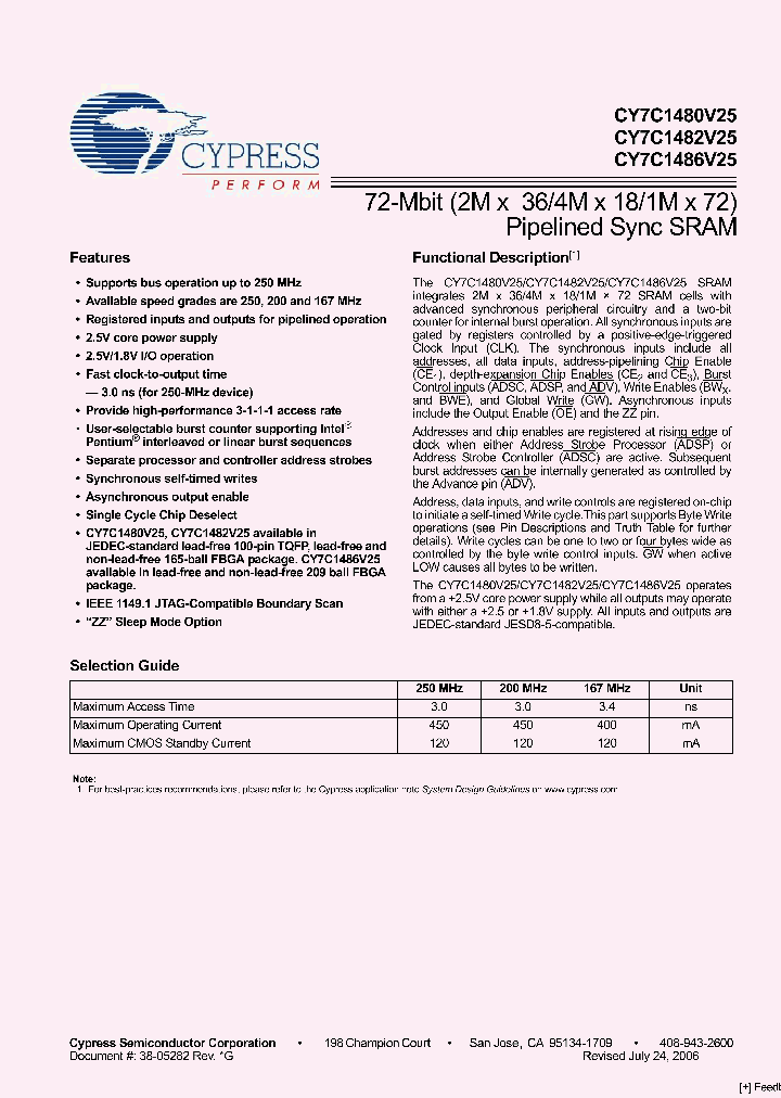 CY7C1482V25-200BZI_2226622.PDF Datasheet