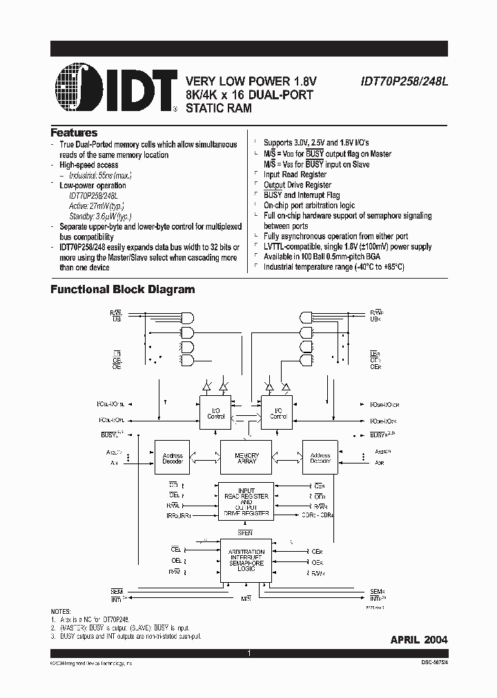 IDT70P258L55BYI_2238773.PDF Datasheet