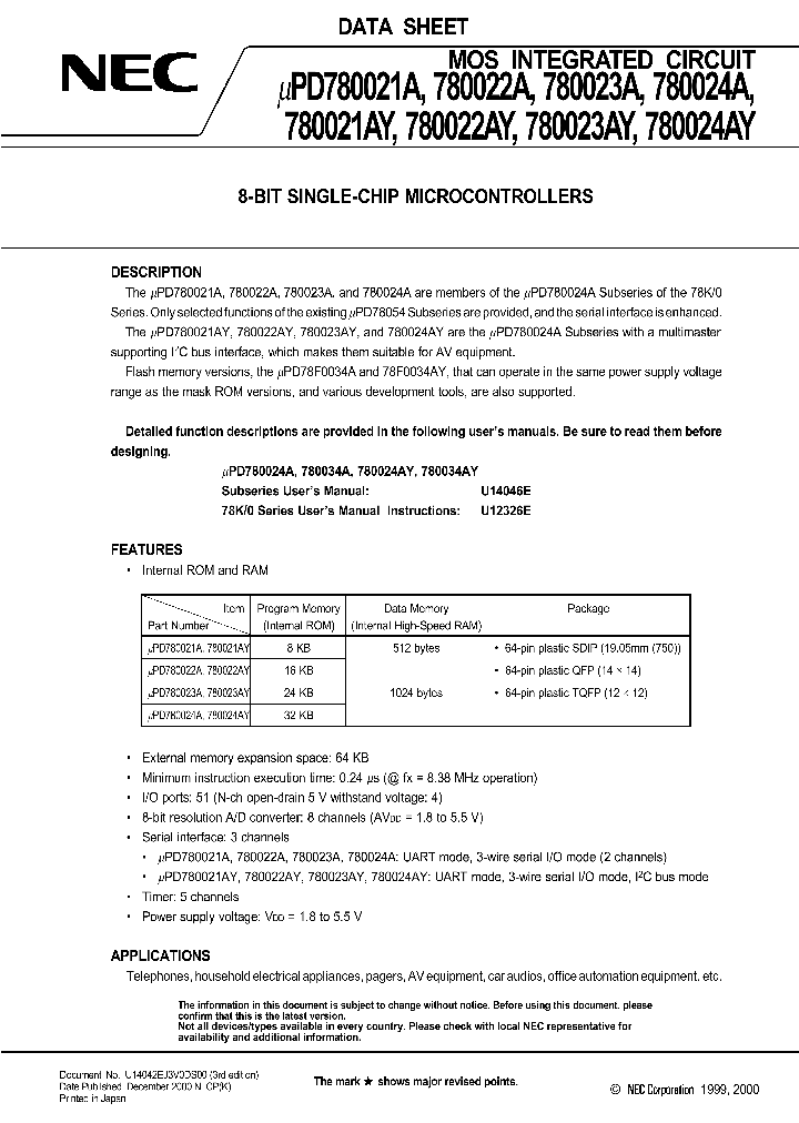 UPD780024AYGK-XXX-9ET_2237253.PDF Datasheet