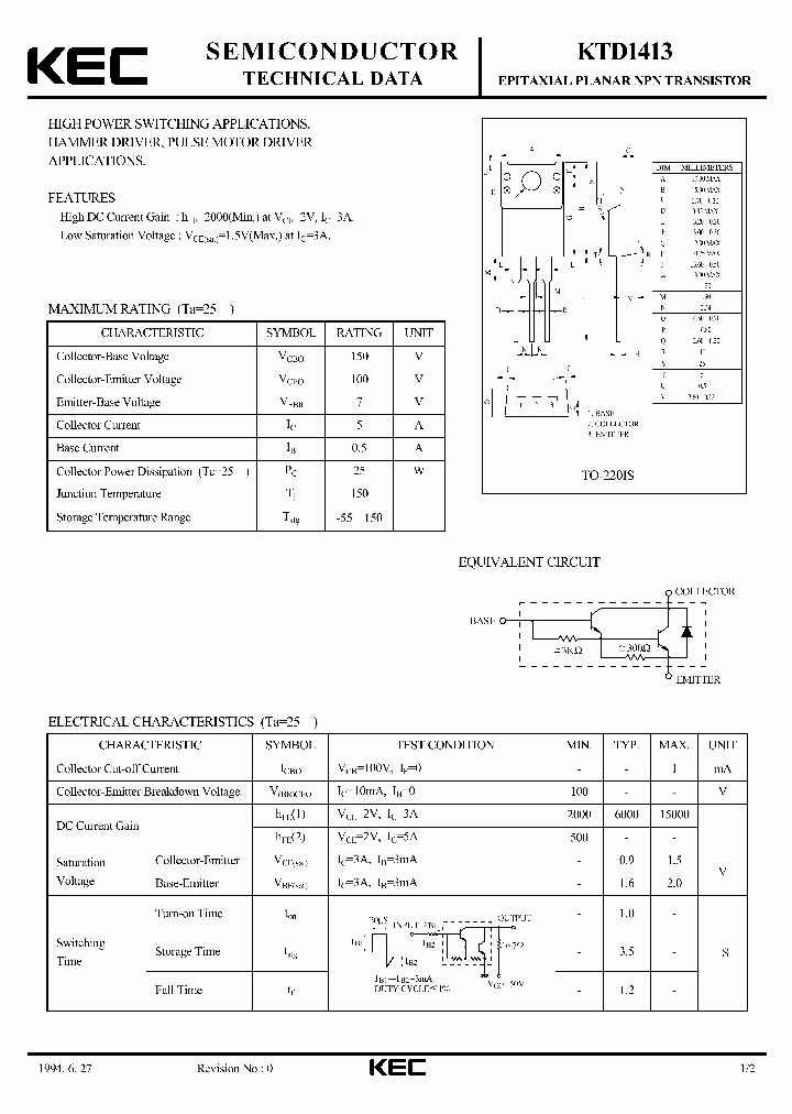 KTD1413_2241234.PDF Datasheet