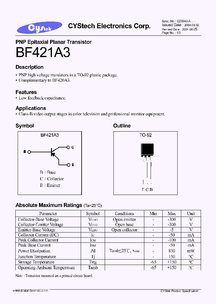 BF421A3_2290706.PDF Datasheet