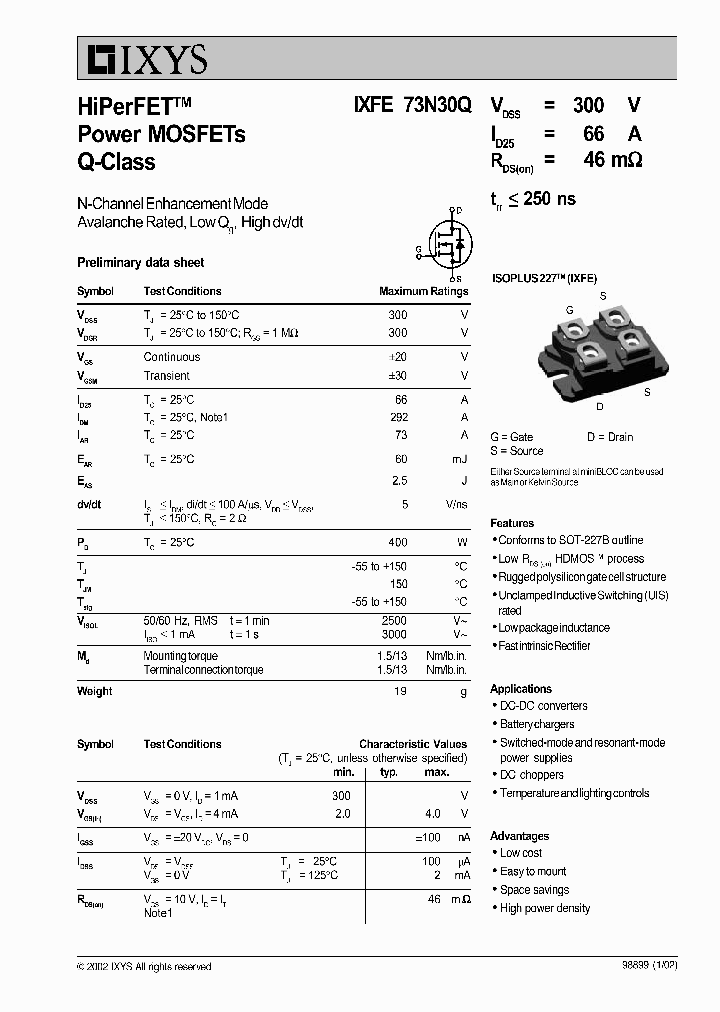 IXFE73N30Q_2294985.PDF Datasheet