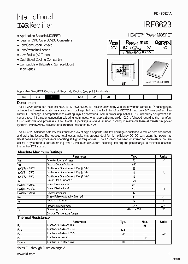 IRF6623TR1_2298231.PDF Datasheet
