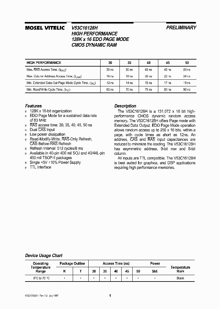 V53C16128H_2347500.PDF Datasheet