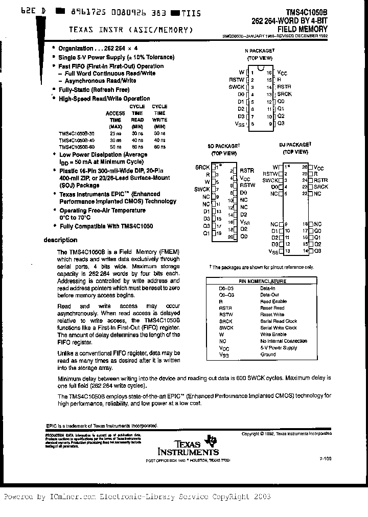 TMS4C1050B-40SDL_2401477.PDF Datasheet