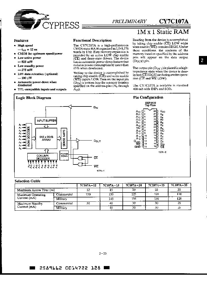 CY7C107A-15DMB_2410632.PDF Datasheet