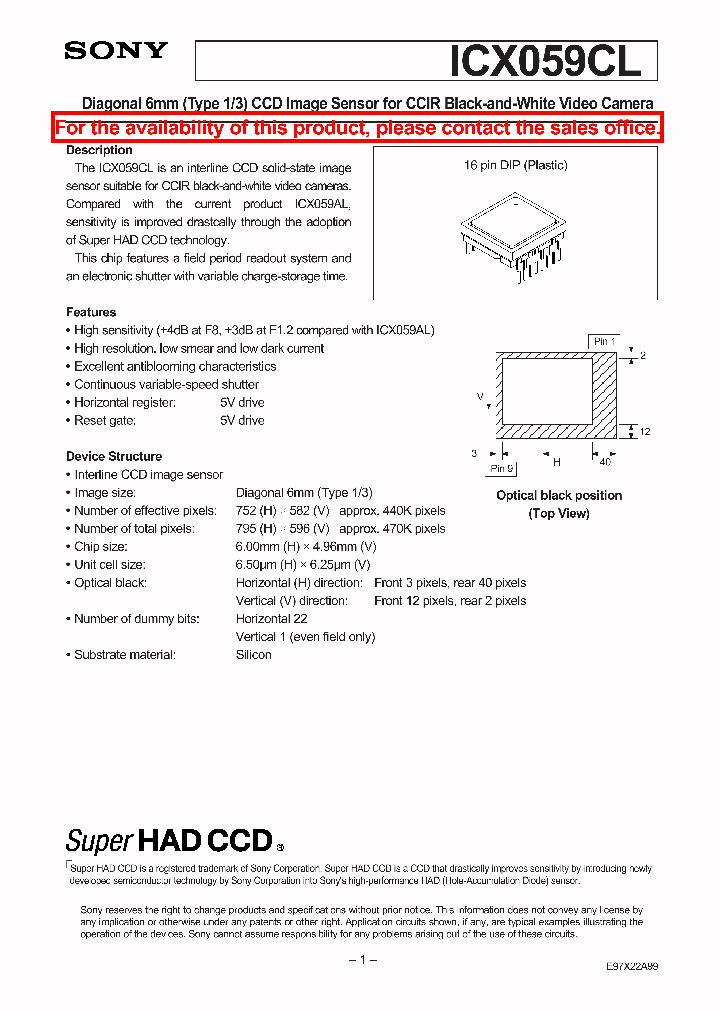 ICX059CL_2440579.PDF Datasheet