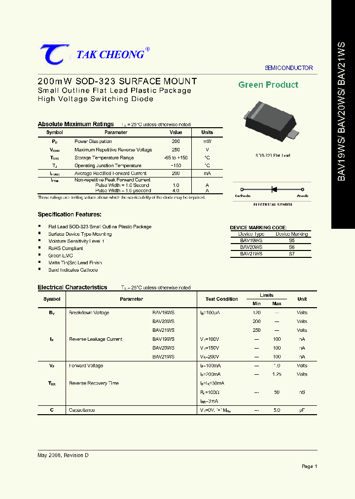 BAV21WS_2476978.PDF Datasheet