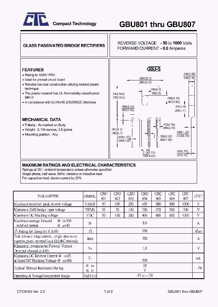 GBU806_2507911.PDF Datasheet