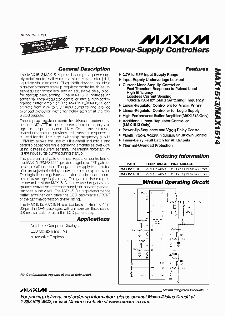 MAX1513ETP_2510338.PDF Datasheet