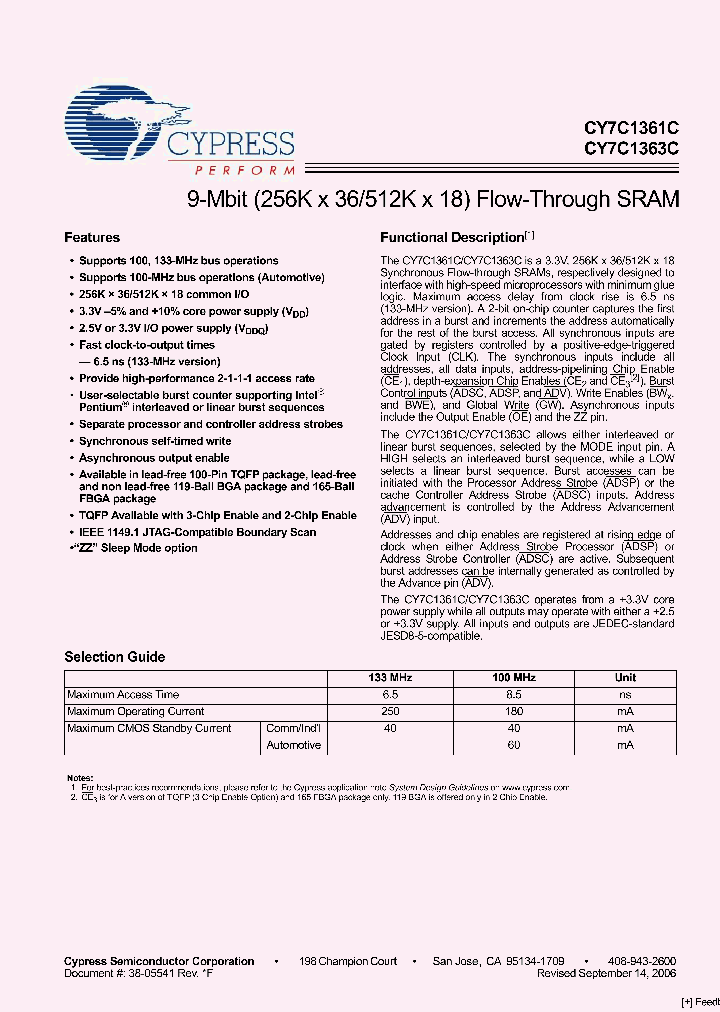 CY7C1361C-133AXC_2551018.PDF Datasheet