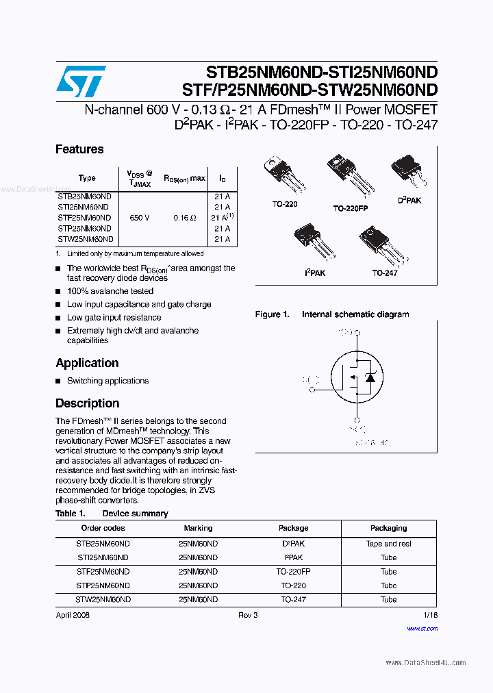 STI25NM60ND_2562137.PDF Datasheet