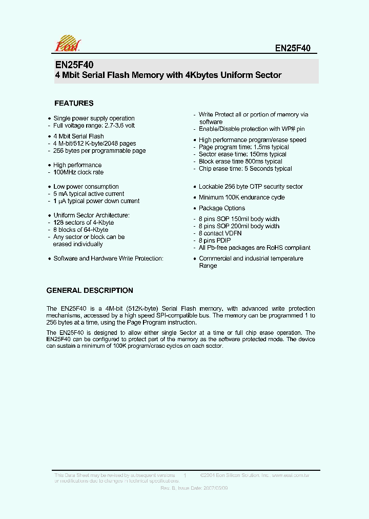 EN25F40-75VIP_2582334.PDF Datasheet