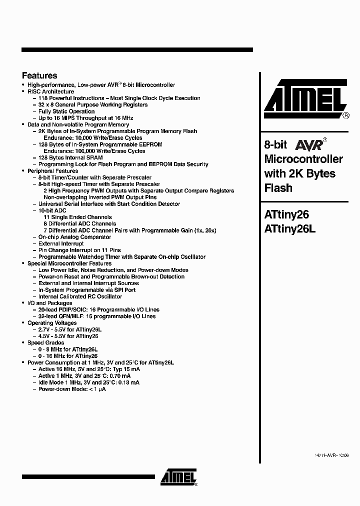 ATTINY26L-8MU_2585761.PDF Datasheet