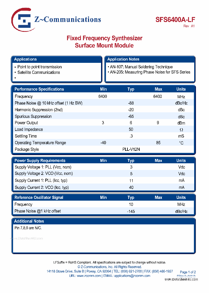 SFS6400A-LF_2594160.PDF Datasheet