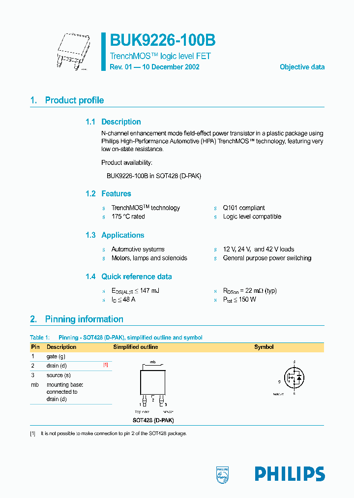 BUK9226-100B_2608039.PDF Datasheet