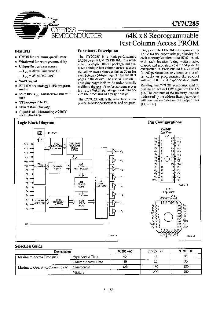 CY7C285-85WMB_2616351.PDF Datasheet