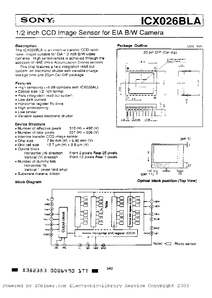 ICX026BLA_2618252.PDF Datasheet
