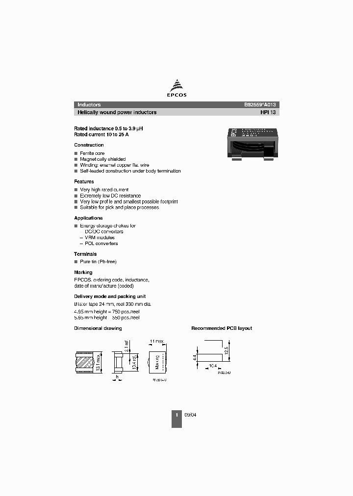 B82559A0392A013_2622252.PDF Datasheet