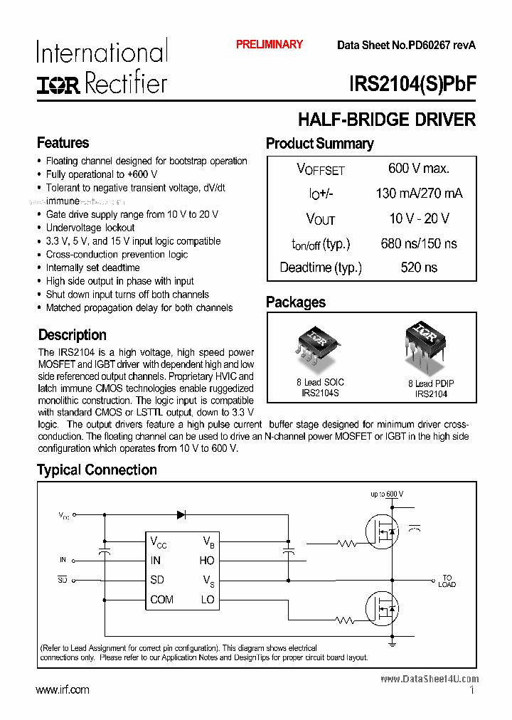 IRS2104PBF_2668958.PDF Datasheet