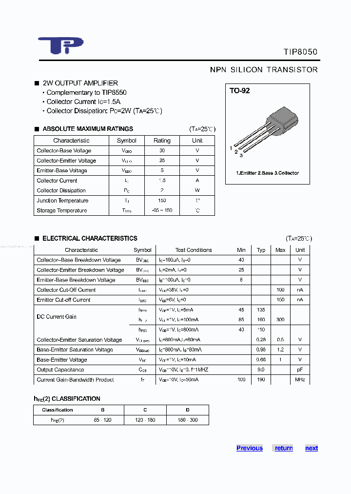 TIP8050_2670645.PDF Datasheet