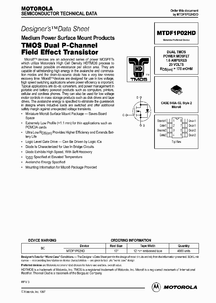 MTDF1P02HD_2676472.PDF Datasheet