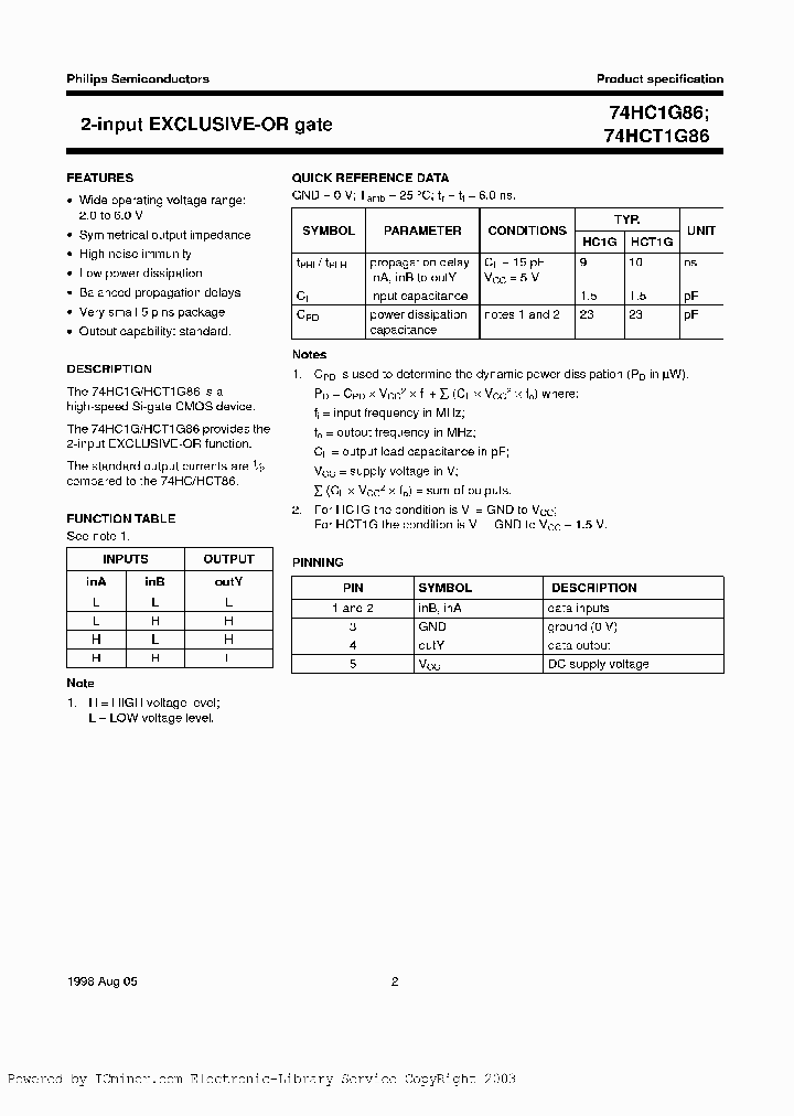 74HC1G86GW-G_2714533.PDF Datasheet