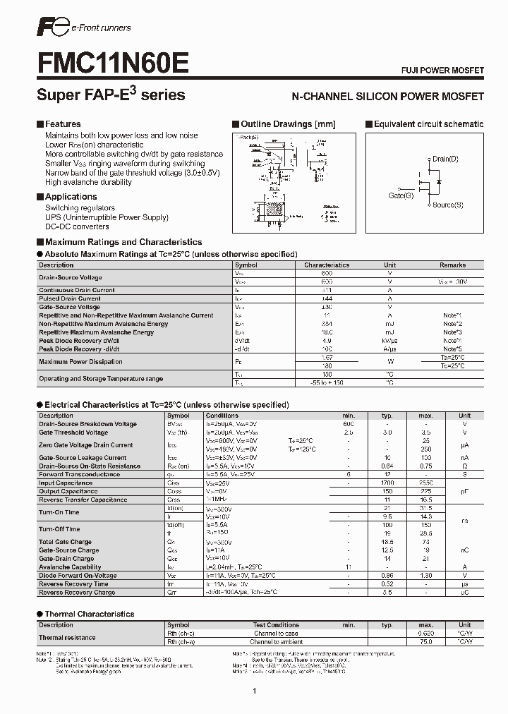 FMC11N60E_2715500.PDF Datasheet