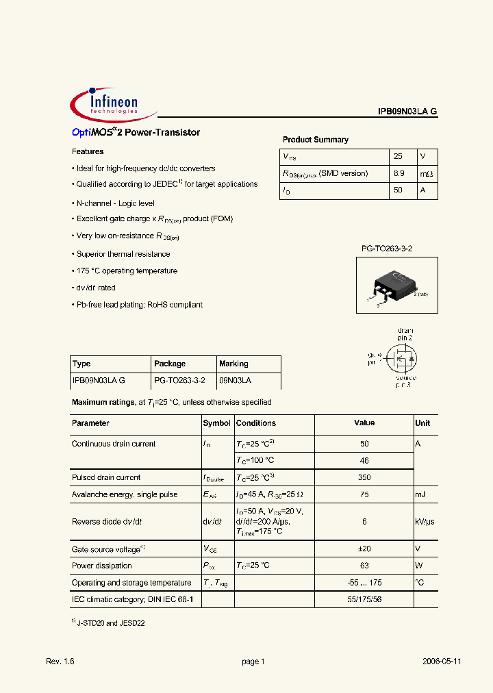 IPB09N03LAG_2754001.PDF Datasheet