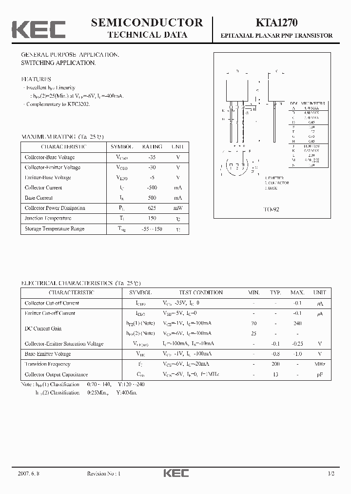 KTA127007_2765209.PDF Datasheet