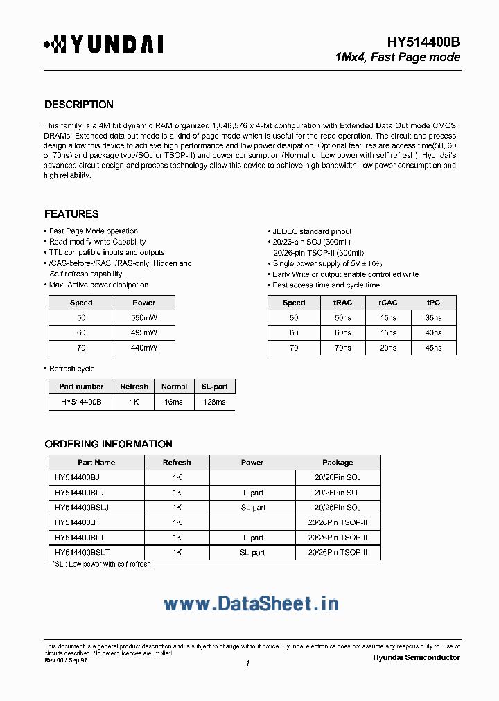 HY514400B_2768388.PDF Datasheet