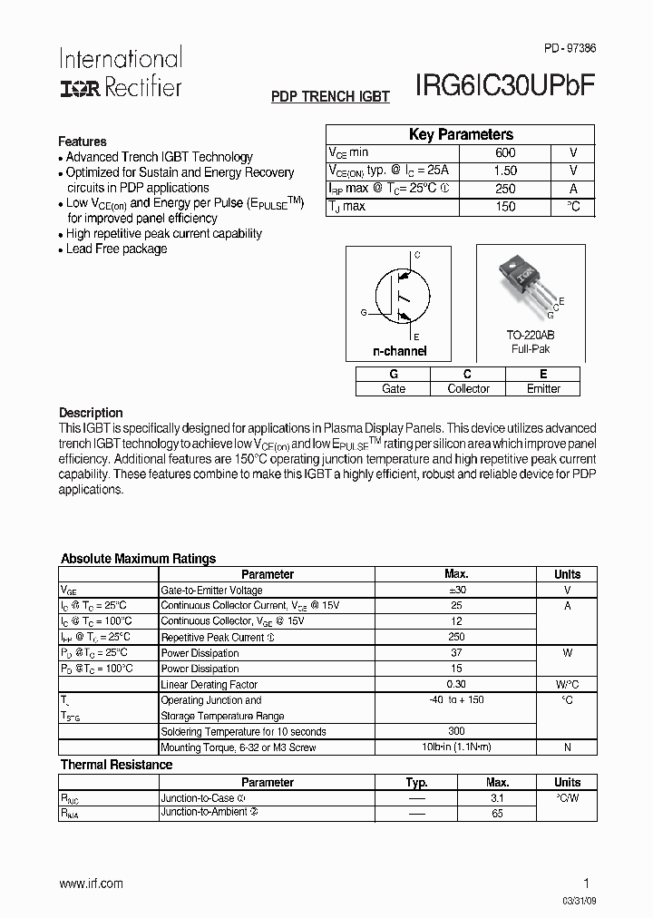 IRG6IC30UPBF_2780186.PDF Datasheet