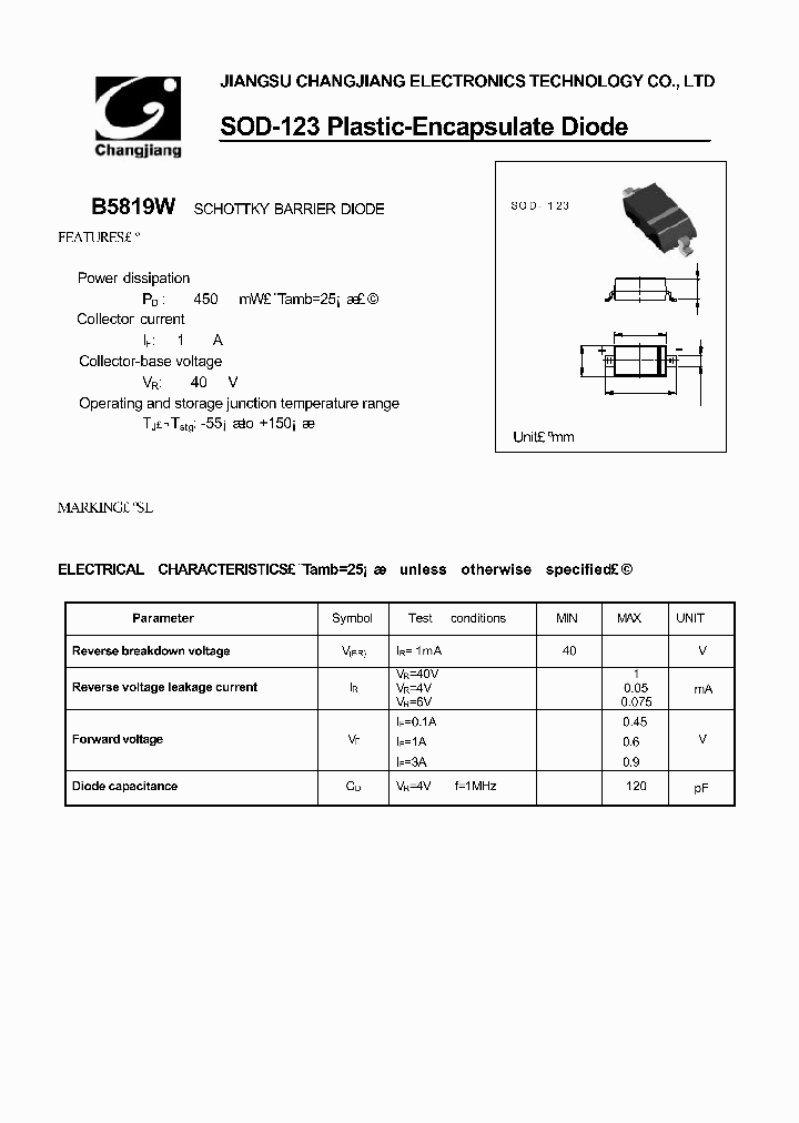 B5819W-SOD-123_2803931.PDF Datasheet