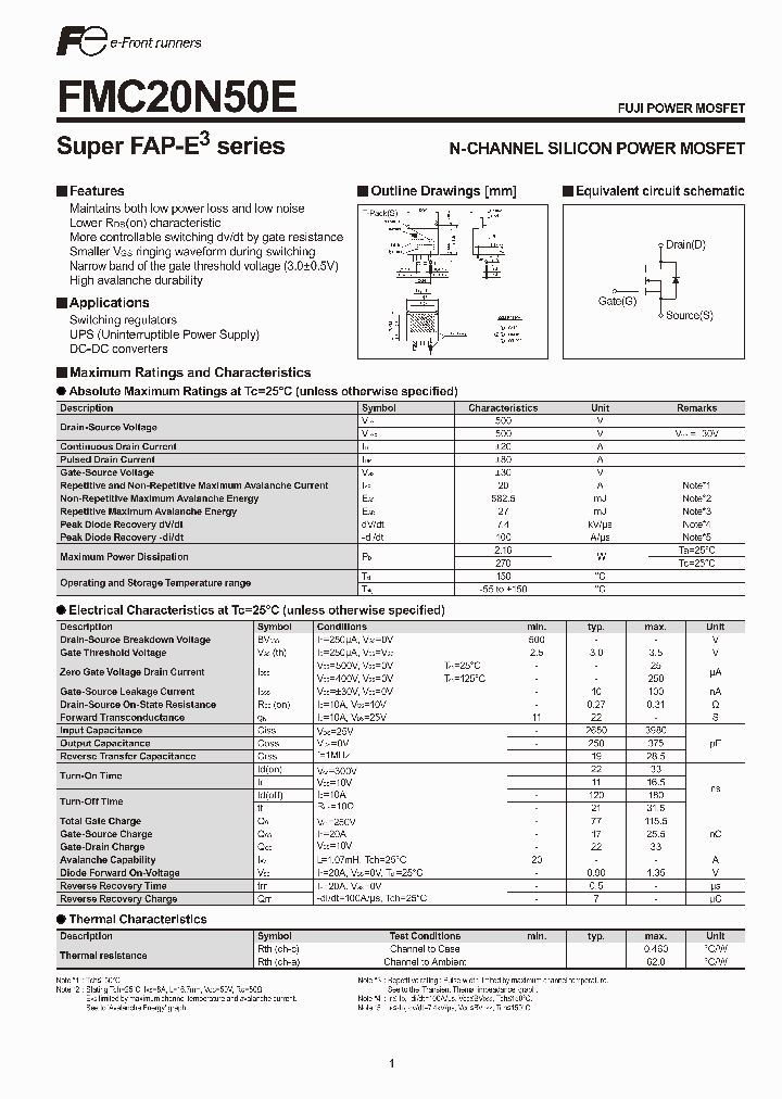 FMC20N50E_2822901.PDF Datasheet
