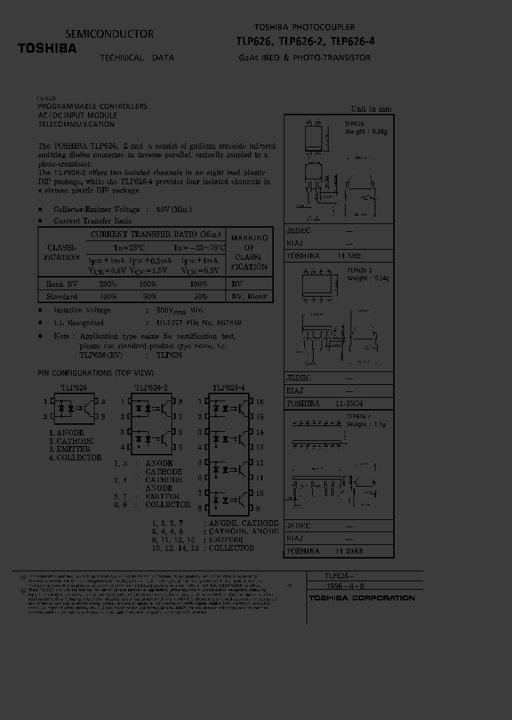 TLP626-4_2876076.PDF Datasheet