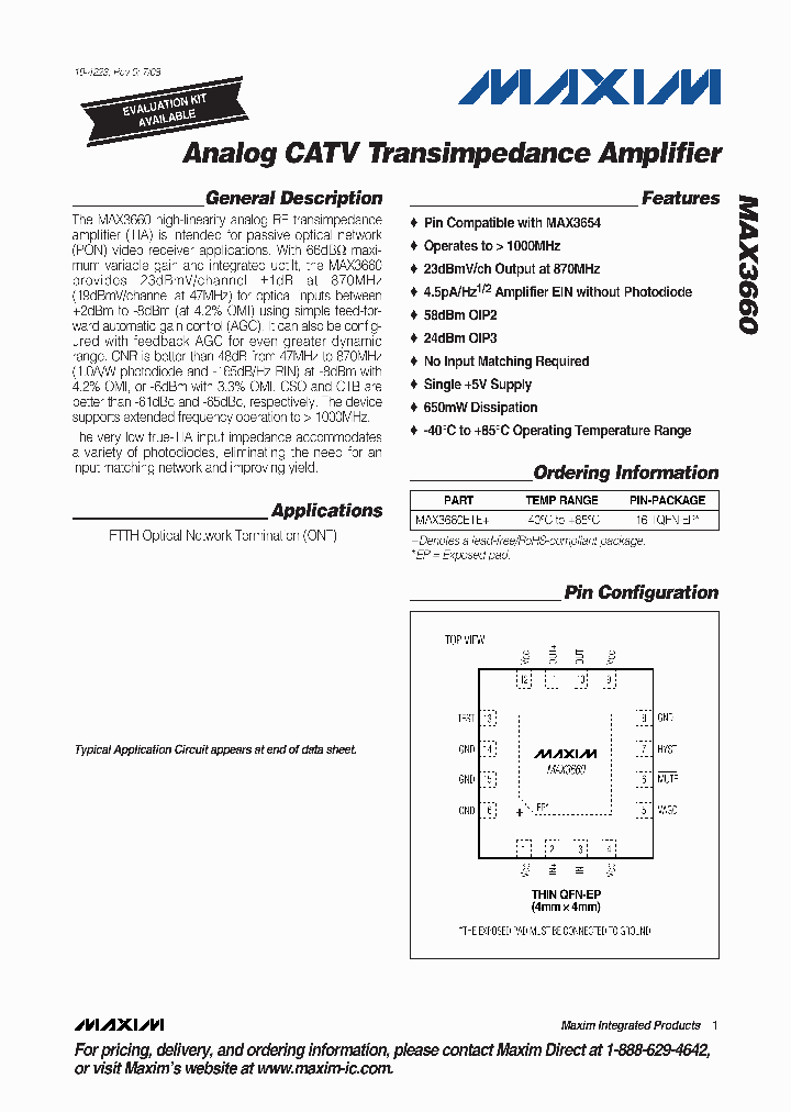 MAX3660ETE_2874078.PDF Datasheet