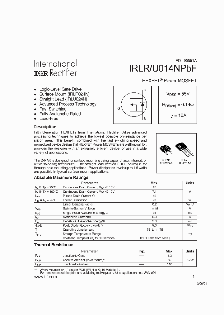 IRLU014NPBF_2884699.PDF Datasheet