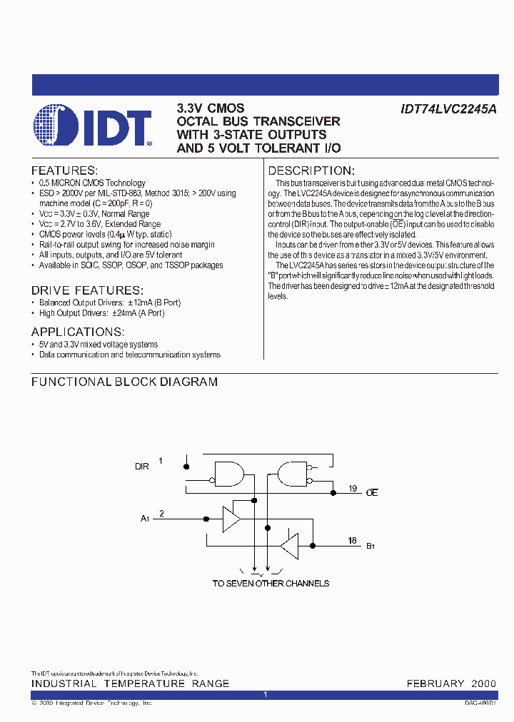 IDT74LVC2245APY_2886263.PDF Datasheet