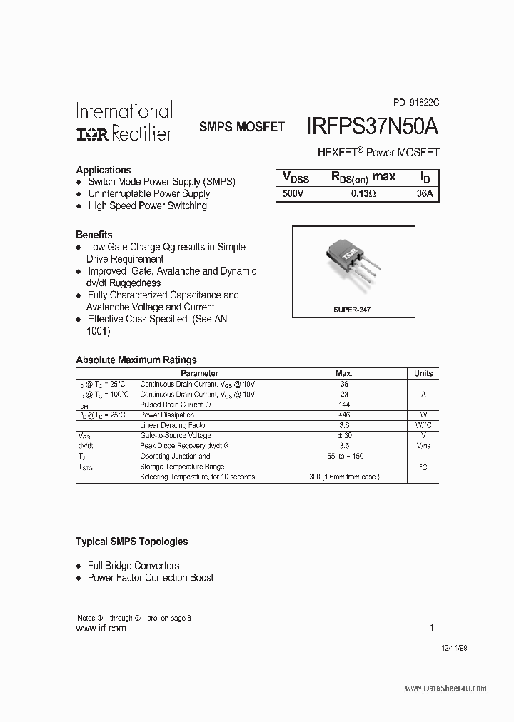 IRFPS37N50A_2889600.PDF Datasheet
