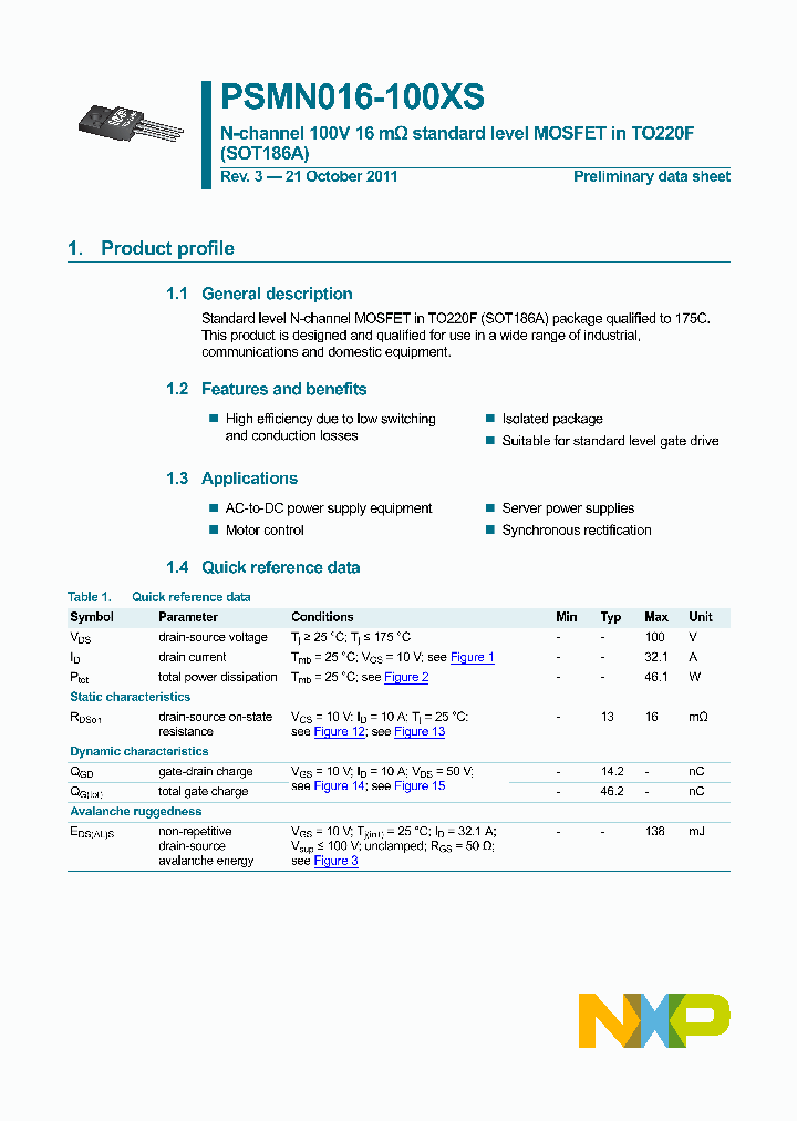 PSMN016-100XS_2897896.PDF Datasheet
