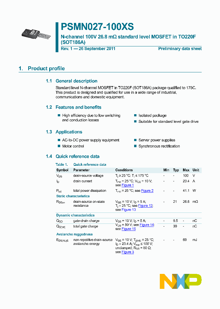PSMN027-100XS_2897897.PDF Datasheet