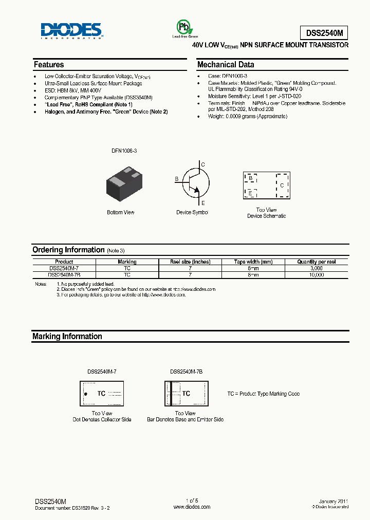 DSS2540M-7B_2901490.PDF Datasheet