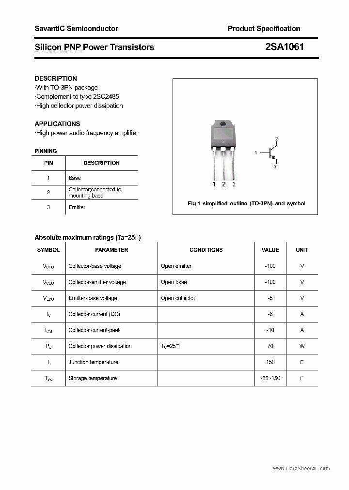 2SA1061_2918841.PDF Datasheet