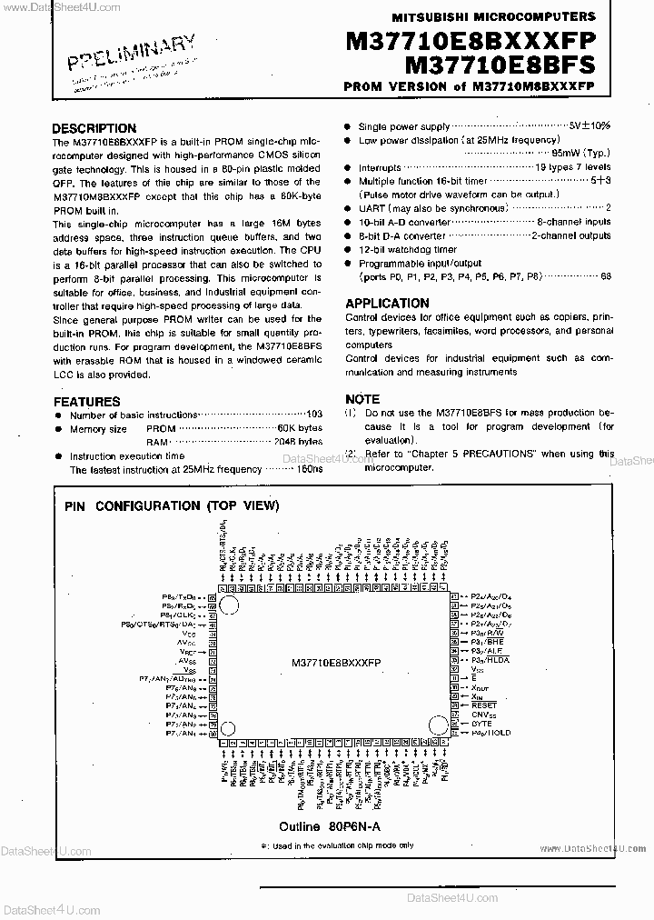 M37710E8BFS_2919496.PDF Datasheet