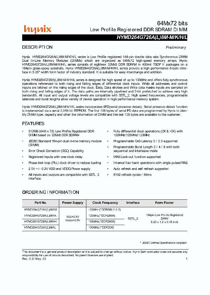 HYMD264G726AL8M-K_2920352.PDF Datasheet