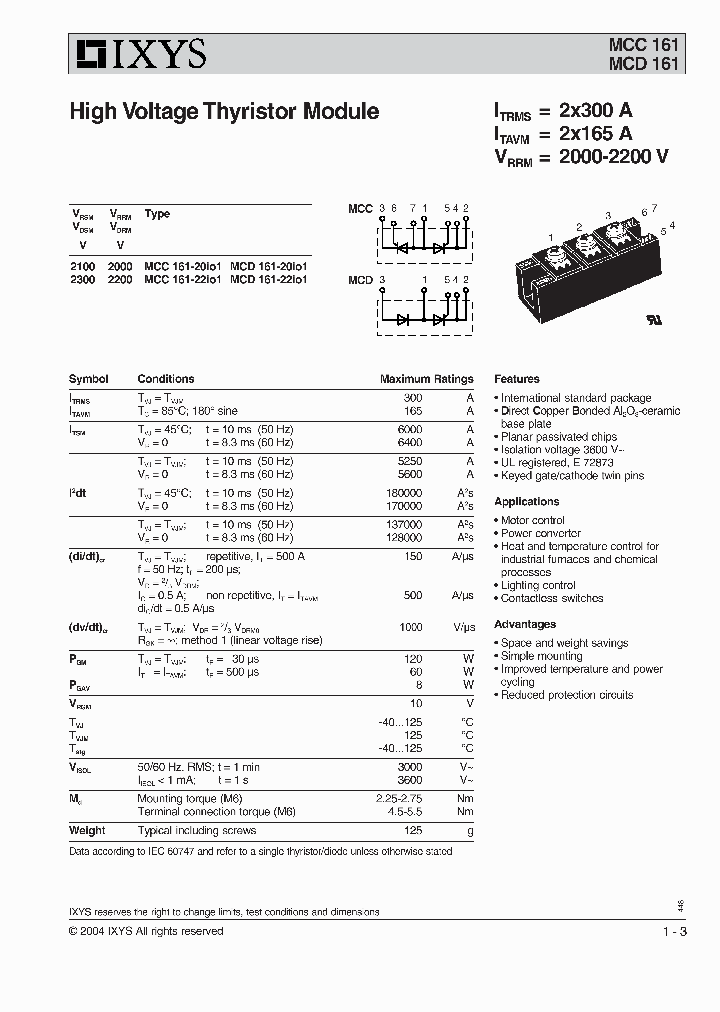 MCC161-20IO1_2922791.PDF Datasheet