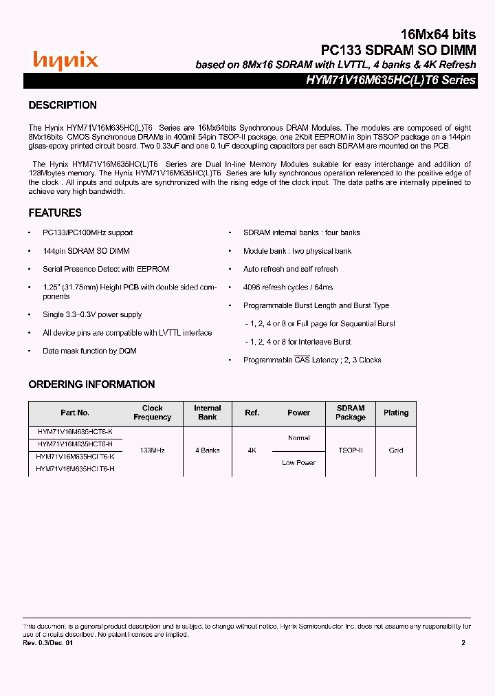 HYM71V16M635HCLT6_2932403.PDF Datasheet