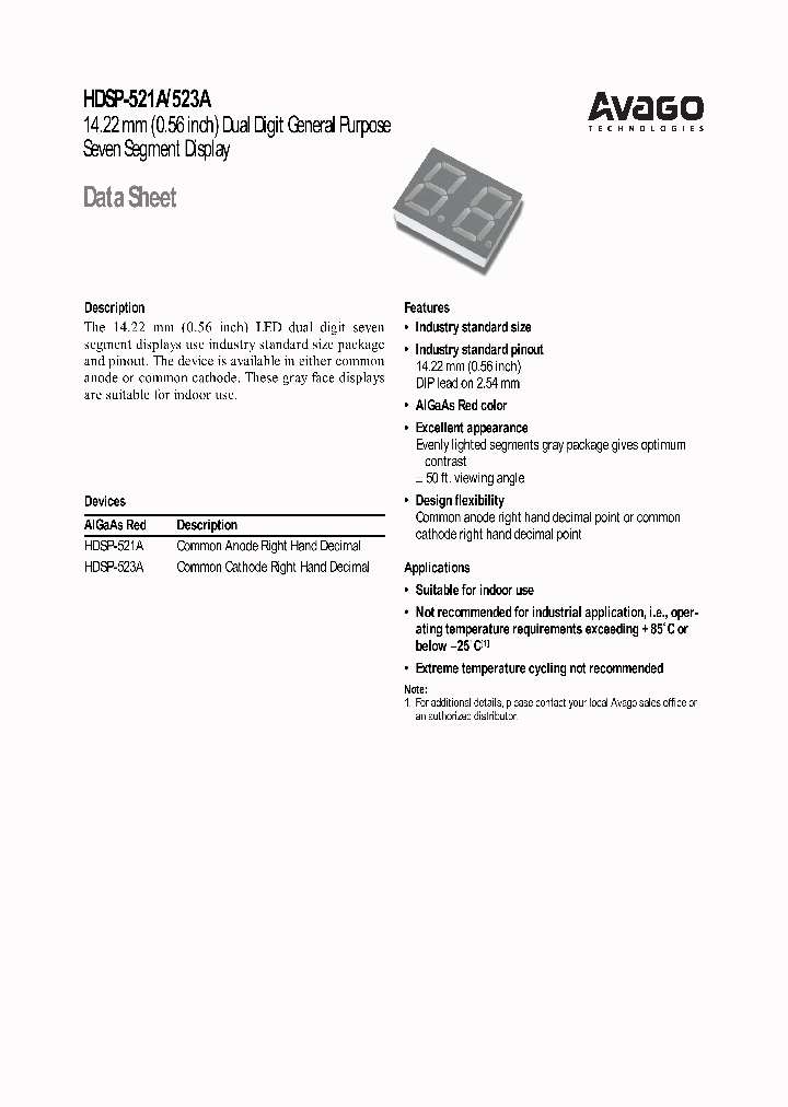 HDSP-523A_2933427.PDF Datasheet